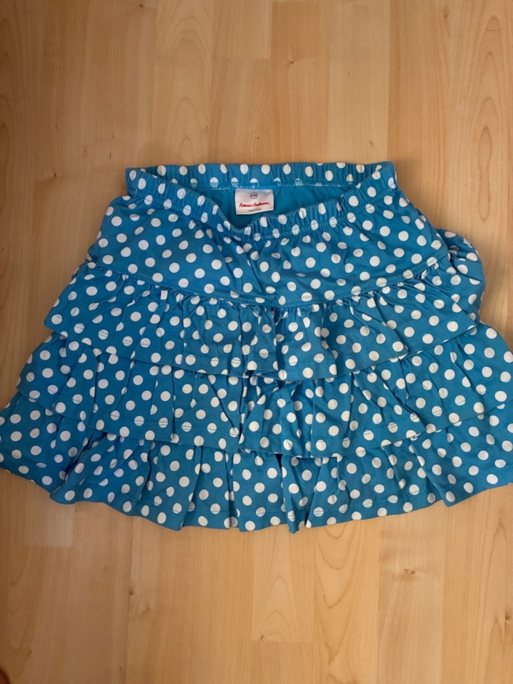 Hanna Andersson Turquoise Polka Dot Skirt with Built-in Shorts